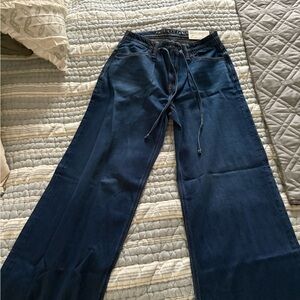 American Eagle Outfitters Dark Blue Wide-Leg Jeans